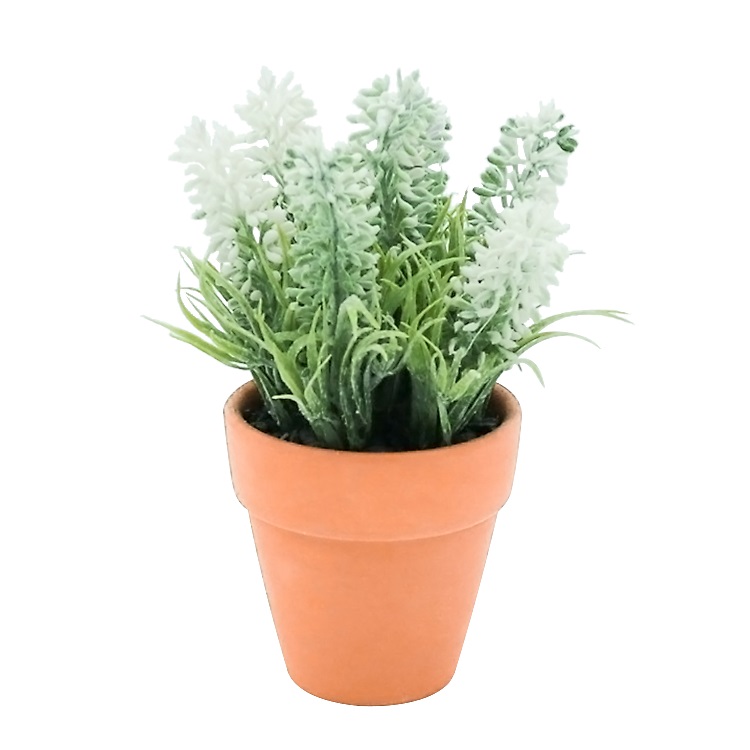 人造植物草塑料植物人造花在室内或室外的陶瓷花盆